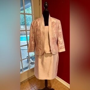 Jessica Howard 3-Piece Set Skirt Suit Blush Pink Floral 12P